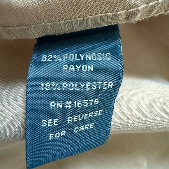 Hobie Short Sleeve Button Shirt Tan Rayon Blend Size S – Small flaw - Picture 7 of 13